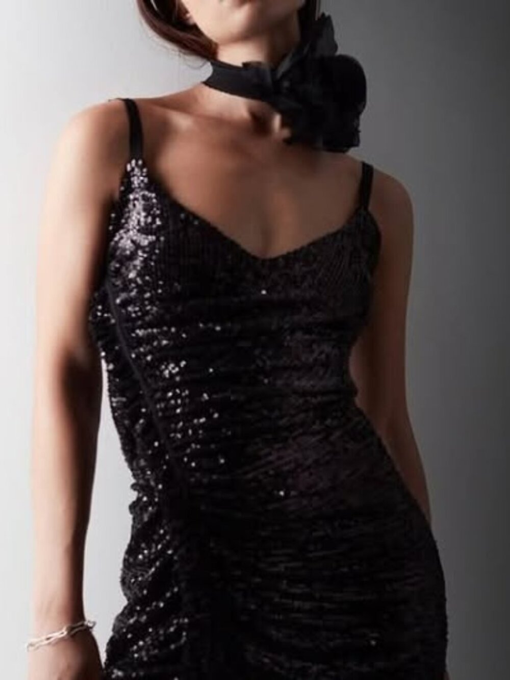 UNTTLD Black Sequin Tina Dress - Small